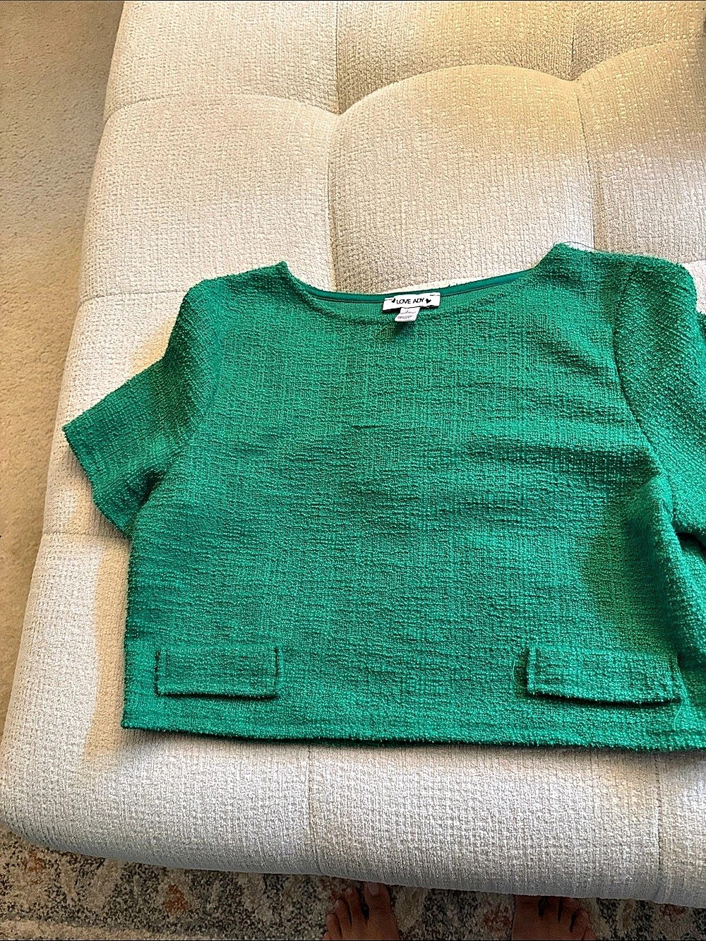 Love Ady Short Sleeve Top in Green Size Large